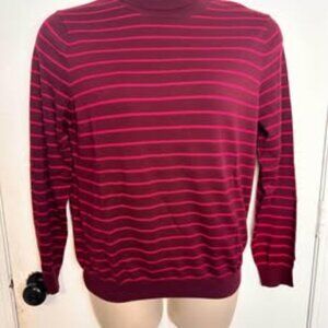 Lands’ End Women's stripe pull over sweater turtle neck size 14/16 #0815